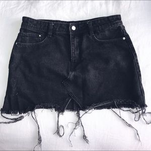 Zara black denim skirt